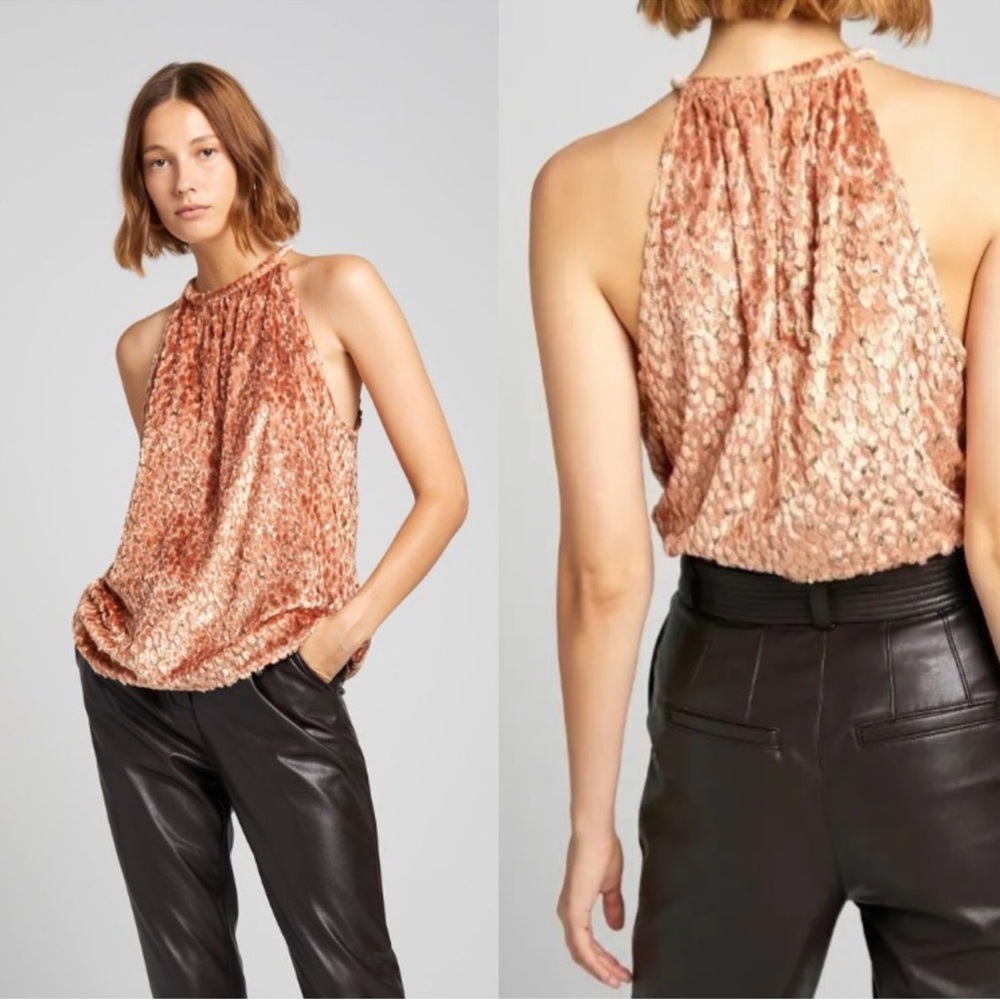 A.L.C. Kinsa II Top in Rose Dawn Metallic Velvet